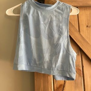 SHEIN blue camo workout top